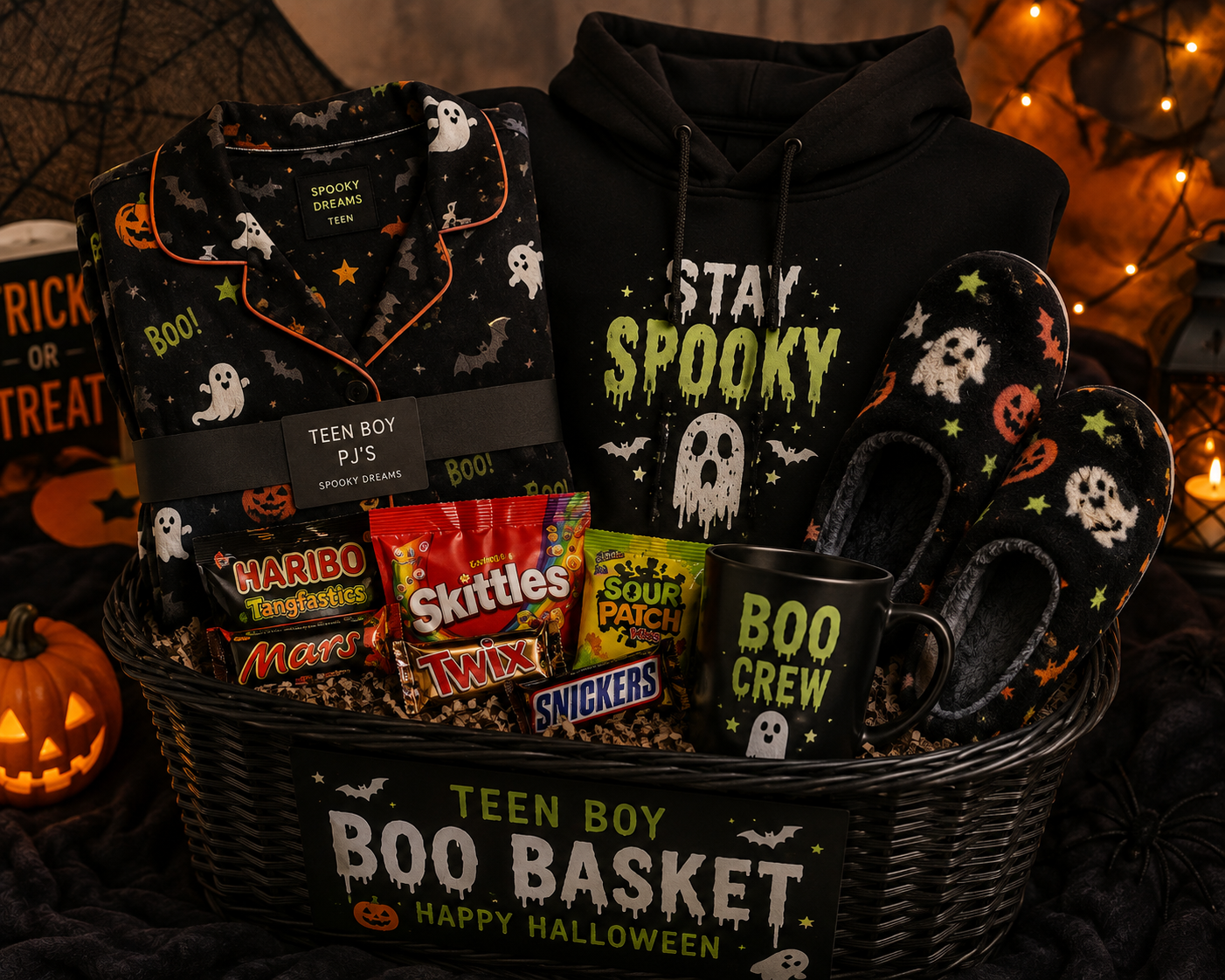 Halloween Pre Teen Boy Boo Basket