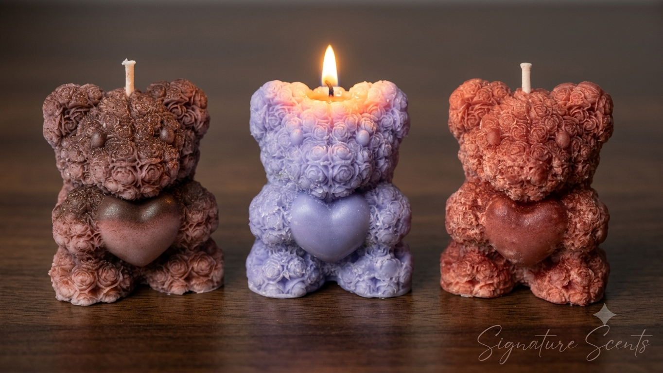 Rose Bear Candle