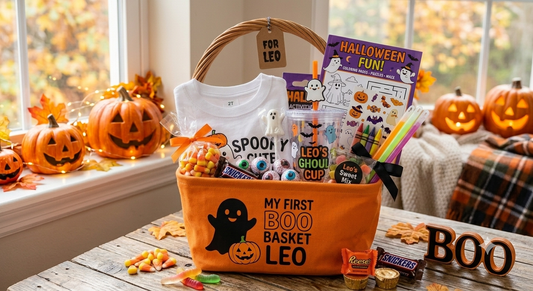 Kids halloween boo basket