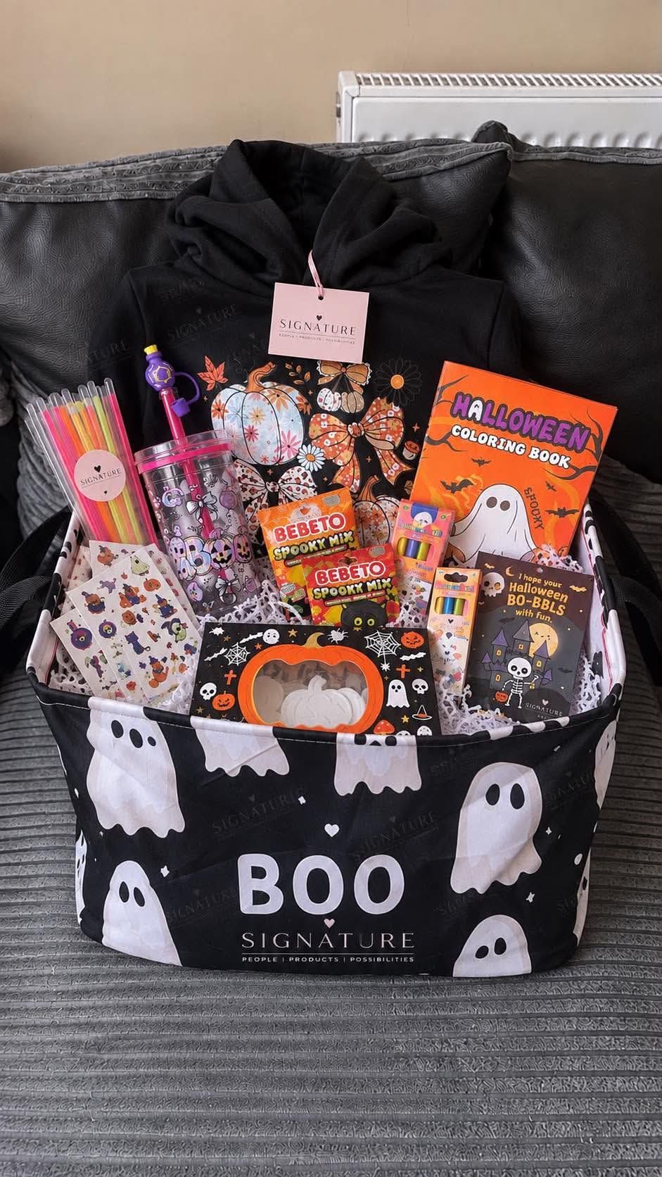 Kids halloween boo basket
