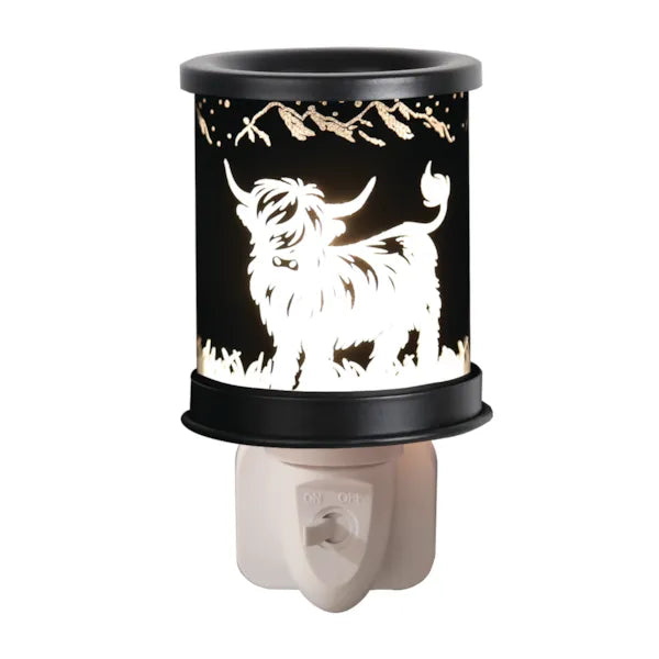 Plug in Silhouette mountain highland cow
