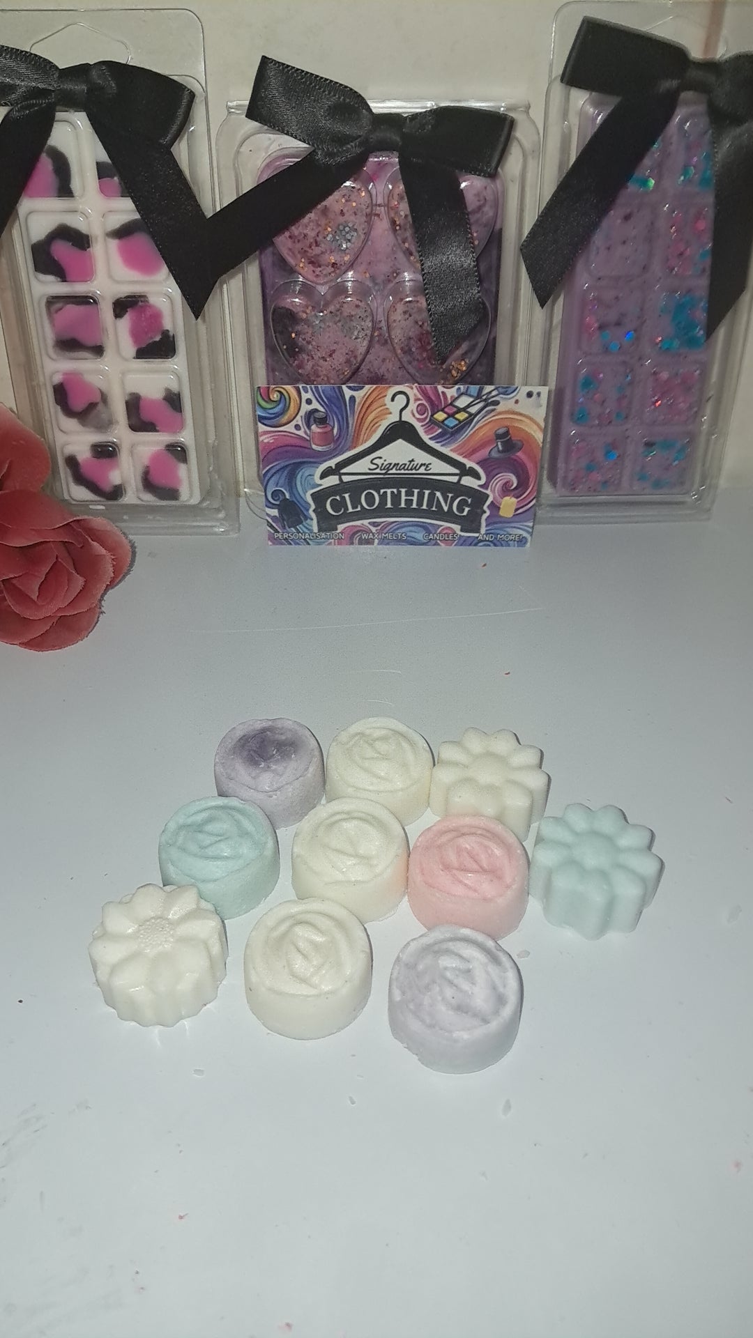 Individual wax melt shapes
