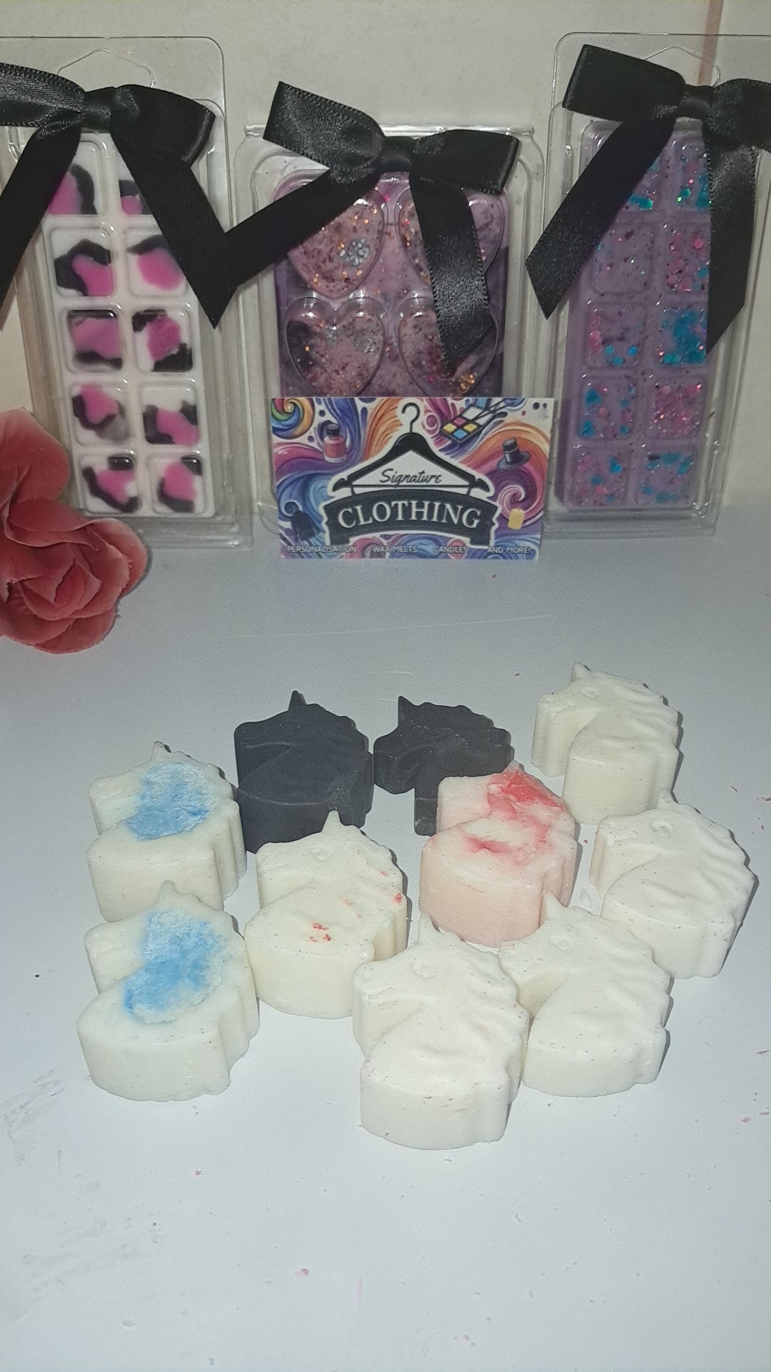 Individual wax melt shapes