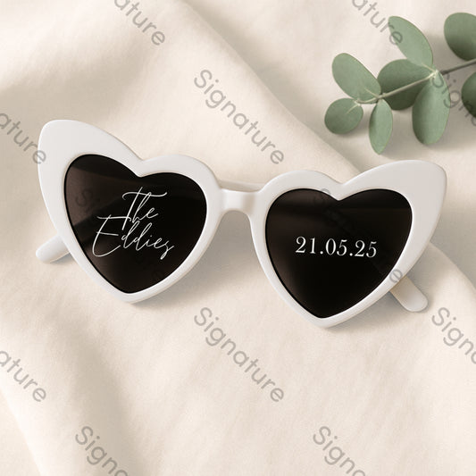 Personalised heart sunglasses
